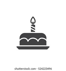 Birthday cake icon vector, filled flat sign, solid pictogram isolated on white, logo illustration