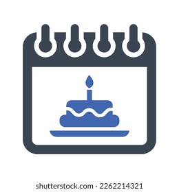 Icono de tarta de cumpleaños, Vector Graphics