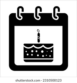 Birthday Cake Icon , Vector Graphics