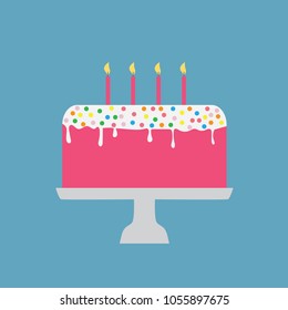 birthday cake icon- vector illustration