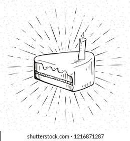 birthday cake icon, vector illustration