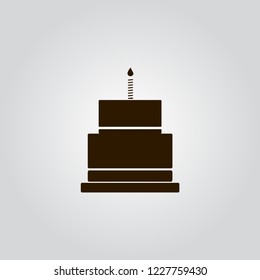 Birthday cake icon vector illustration. Happy birthday. Cake for birthday celebration with candles.
