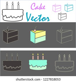 Birthday cake icon vector illustration. Happy birthday. Simple flat style illustration image.