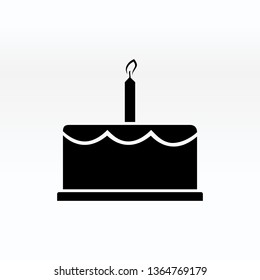 Birthday cake icon vector illustration. Happy birthday. Cake for birthday celebration with the candle.