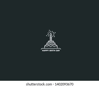 Birthday cake icon vector illustration. Happy birthday. Cake for birthday celebration with candles.