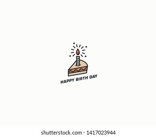 Birthday cake icon vector illustration. Happy birthday. Cake for birthday celebration with candles.