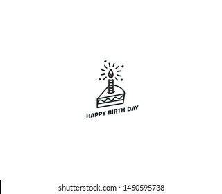 Birthday cake icon vector illustration. Happy birthday. Cake for birthday celebration with candles.