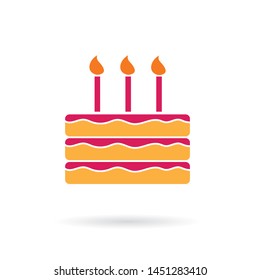 birthday cake icon- vector illustration