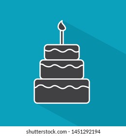 birthday cake icon- vector illustration