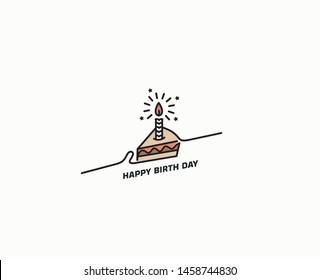 Birthday cake icon vector illustration. Happy birthday. Cake for birthday celebration with candles.