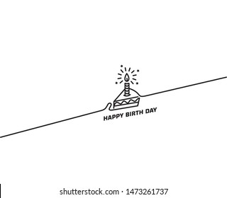 Birthday cake icon vector illustration. Happy birthday. Cake for birthday celebration with candles.