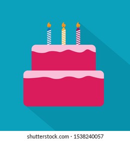 birthday cake icon- vector illustration