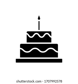 Ilustración vectorial de icono de pastel de cumpleaños. Feliz cumpleaños. Pastel para celebración de cumpleaños