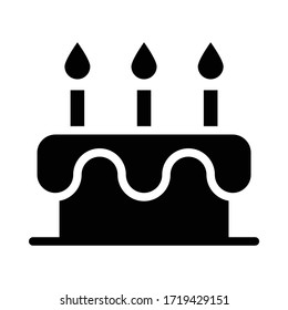 ilustración vectorial de icono de pastel de cumpleaños
