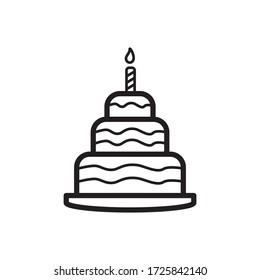 Birthday Cake Icon Vector Illustration