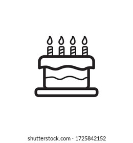 Birthday Cake Icon Vector Illustration