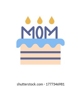 icono de pastel de cumpleaños ilustración vectorial estilo plano. conjunto de iconos del día de la madre.