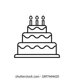 Birthday Cake Icon Vector Illustration. birthday cake icon in trendy flat design.