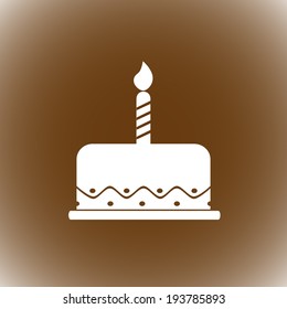 birthday cake icon, vector illustration. Flat design style
