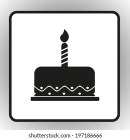 birthday cake icon, vector illustration. Flat design style