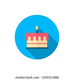 birthday cake icon, vector illustration. Flat design style with long shadow,eps10
