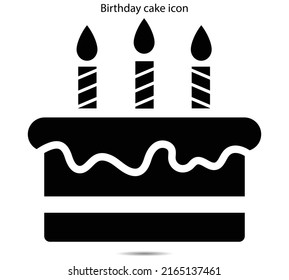 Icono de tarta de cumpleaños gráfico de ilustración vectorial en segundo plano