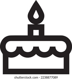 Ilustración vectorial del icono del pastel de cumpleaños. icono de pastel de cumpleaños en diseño plano de moda.