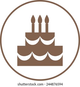 birthday cake icon. vector illustration