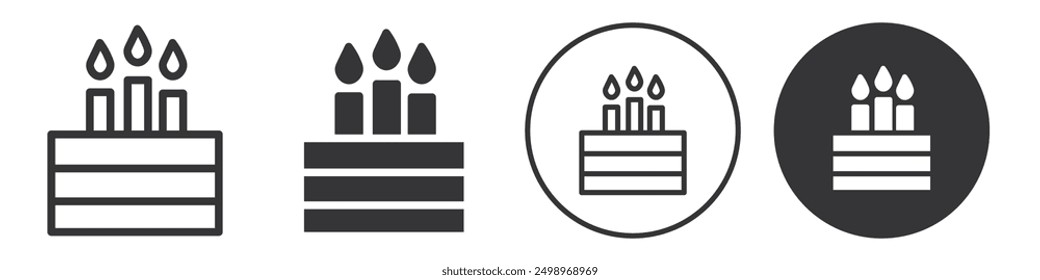 Birthday cake icon Vector illustration in black