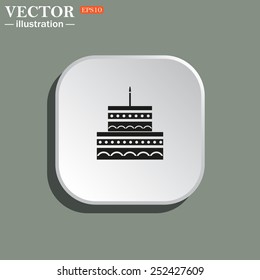 birthday cake icon. Vector illustration, EPS 10