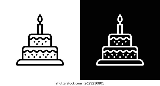 Birthday cake icon vector illustration for web and mobile