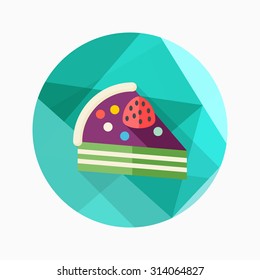 birthday cake icon, vector illustration. Flat design style with long shadow,eps10