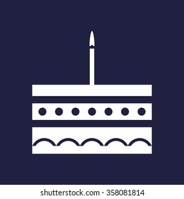 birthday cake icon, vector illustration. Flat design style