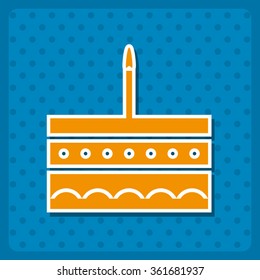 birthday cake icon, vector illustration. Flat design style