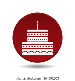 birthday cake icon, vector illustration. Flat design style
