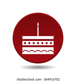birthday cake icon, vector illustration. Flat design style