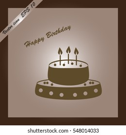 Birthday cake icon vector illustration