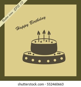 Birthday cake icon vector illustration
