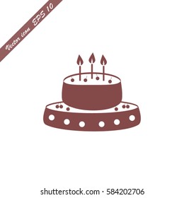 Birthday cake icon vector illustration