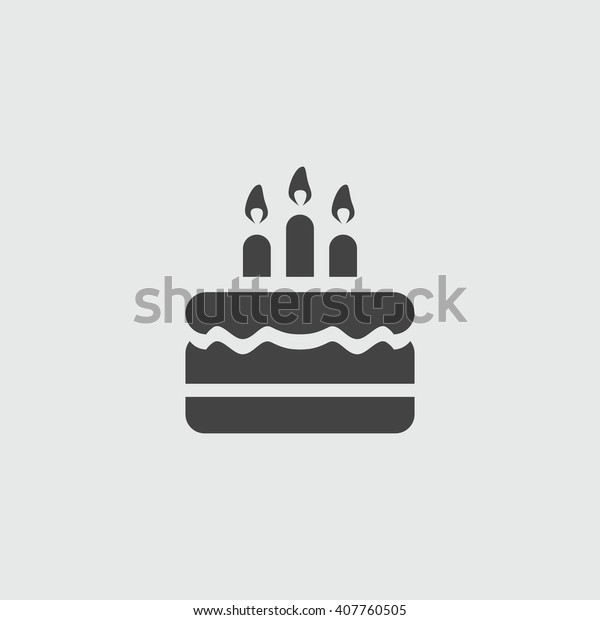 バースデーケーキのアイコンベクターイラスト 誕生日おめでとう 3本のキャンドルを持つ誕生日祝いのケーキ のベクター画像素材 ロイヤリティフリー
