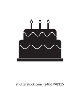 birthday cake icon vector ilustration  logo design