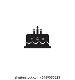 Icono de torta de cumpleaños Ilustración de Vector Logo Design