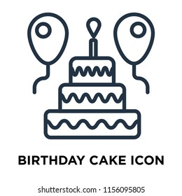 Birthday cake icon vector isolated on white background, Birthday cake transparent sign , thin symbols or lined elements in outline style
