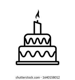 Birthday cake icon vector isolated