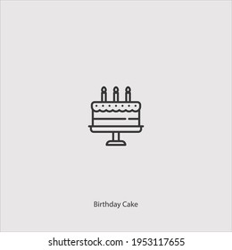 birthday cake icon vector isolated on white background