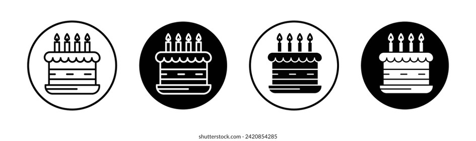 Ilustración de iconos de la línea vectorial de copas de cumpleaños.