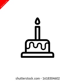 birthday cake icon vector logo template in trendy flat style 