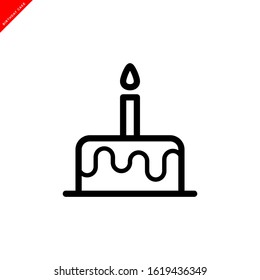 birthday cake icon vector logo template in trendy flat style 