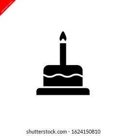 birthday cake icon vector logo template in trendy flat style 