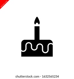 birthday cake icon vector logo template in trendy flat style 